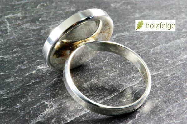 Holz-Ring, 925-Silber, Wengeholz, Ø 18 mm, G 53
