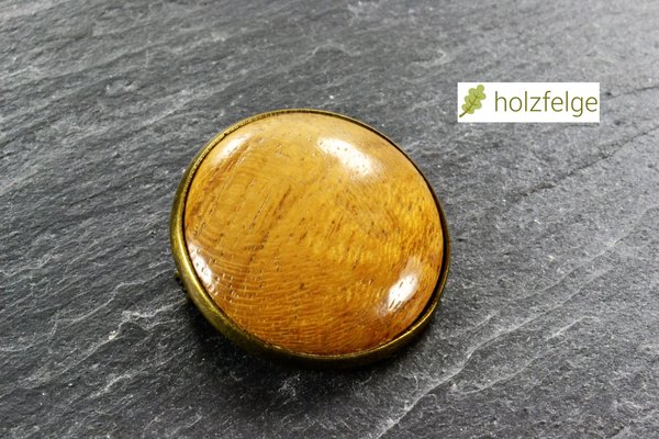 Holz-Brosche, Teakholz, Ø 20 mm