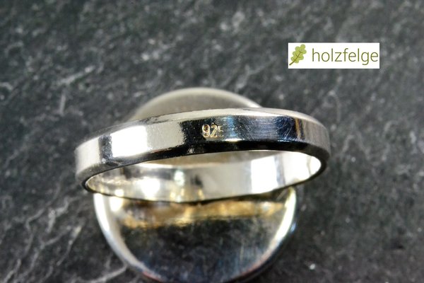 Holz-Ring, 925-Silber, Bocoteholz, Ø 18 mm, G 57