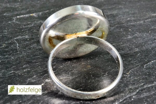 Holz-Ring, 925-Silber, Ziricoteholz, Ø 20 mm, G 58