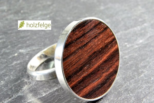 Holz-Ring, 925-Silber, Veilchenholz, Ø 20 mm, G 55