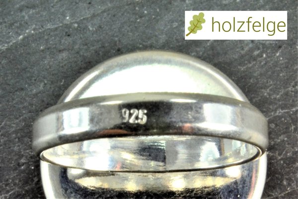 Holz-Ring, 925-Silber, Bocoteholz, Ø 20 mm, G 56