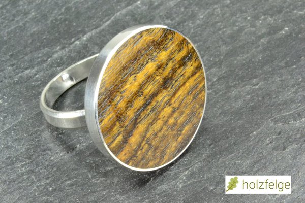Holz-Ring, 925-Silber, Bocoteholz, Ø 20 mm, G 58