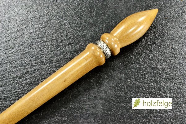Holz-Haarstab mit 925-Silberzwischenring, Kumoiholz, Ø 10 mm