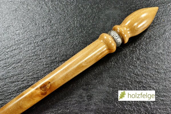 Holz-Haarstab mit 925-Silberzwischenring, Kumoiholz, Ø 11 mm
