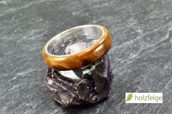 Holz-Ring, 925-Silber, Thuja-Maserholz, AD Ø 20 mm, G 51