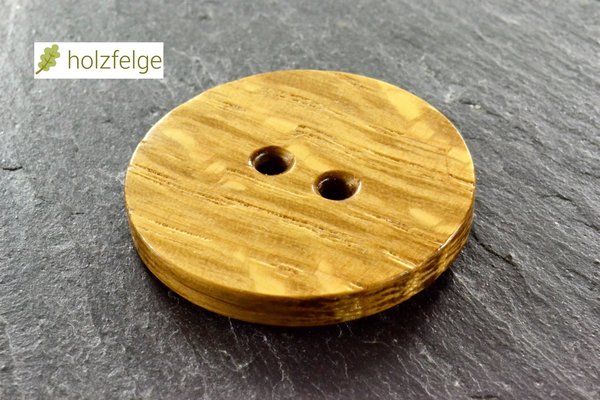 Holz-Knopf, Eichenholz, Rund 26,4 mm