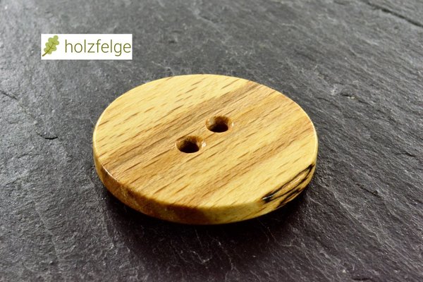 Holz-Knopf, Buchenholz gestockt, Rund 26,4 mm