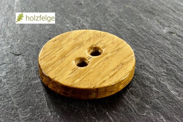 Holz-Knopf, Eichenholz, Rund 21,3 mm