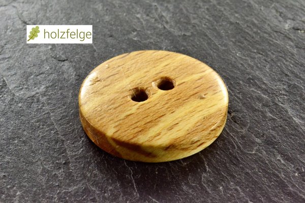 Holz-Knopf, Buchenholz gestockt, Rund 21,3 mm