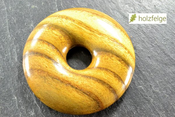 Holz-Anhänger, "Donut", Essigbaumholz, Ø 35 mm