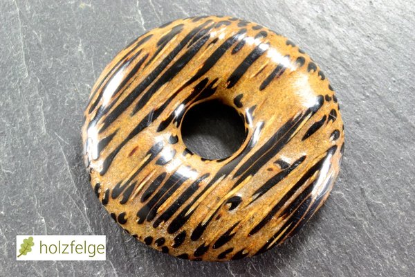 Holz-Anhänger, "Donut", Black-Palmiraholz, Ø 35 mm