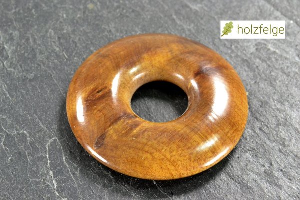 Holz-Anhänger, "Donut", Thuja-Maserholz, Ø 24 mm