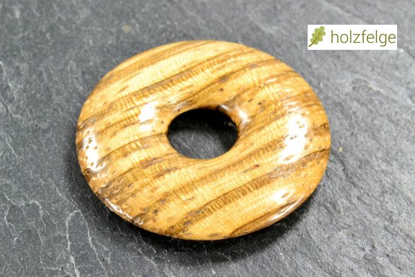 Holz-Anhänger, "Donut", Zebranoholz, Ø 24 mm