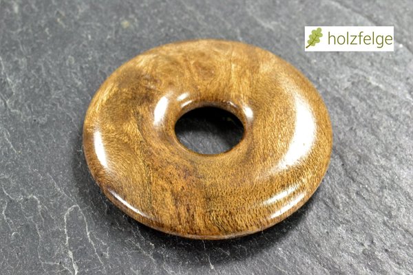 Holz-Anhänger, "Donut", Nussbaum-Maserholz, Ø 24 mm